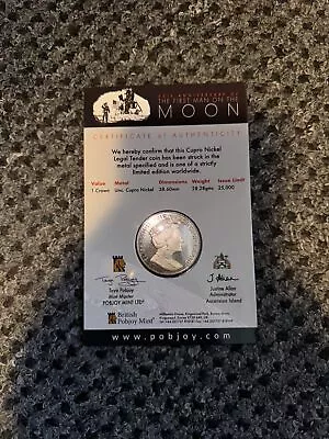 2019 Ascension Island Silver Crown 1st Man On The Moon 50th Anniversary • £1