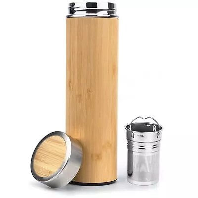 Bamboo Tea TumblerVacuum Insulated Stainless Steel Travel Tea MugFruit Tea... • $39.69