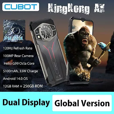 New Cubot Kingkong AX 12+256GB 4G Rugged Phone Global Dual SIM&Screen 100MP IP68 • £203.99