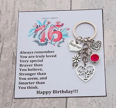 HAPPY BIRTHDAY Gifts Keyring  Sweet 16th 13th 16th 21st 30th 40th Gift For Her • £3.99