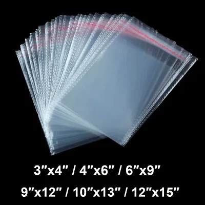 200 Clear Resealable Recloseable Self Adhesive Cello Tape OPP Poly Plastic Bags • $9.35