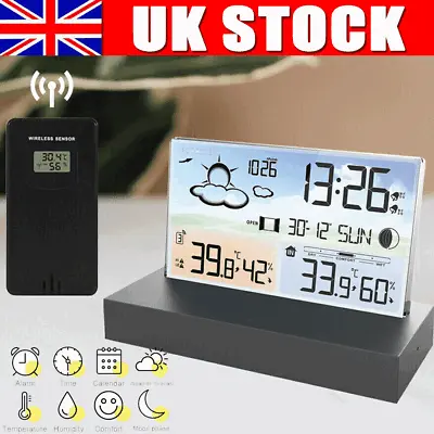 Wireless Weather Station Thermometer Digital Temperature Humidity Monitor Home • £26.90