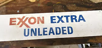 VINTAGE ORIGINAL EXXON EXTRA UNLEADED Gasoline Gas Pump Metal Sign 25x6  • $39.99