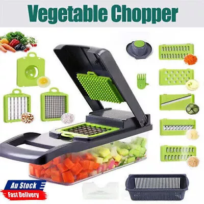 13-in-1 Vegetable Chopper Onion Veggie Dicer Cutter Egg Slicer With Container AU • $23.99