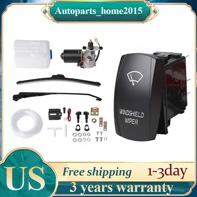 Electric Windshield Wiper Motor Kit + Wiper Rocker Switch For Polaris Ranger RZR • $44.30