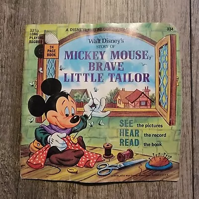 1968 Walt Disney  Mickey Mouse & Brave Little Tailor  #334 Record And Book • $1.99