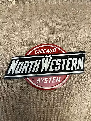 Vintage Post Cereal Railroad Tin Litho Sign Chicago And North Western System • £12.34