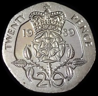 UK 20 Pence 1989 Elizabeth II A UNC Coin WCA MB1989 • £3.50