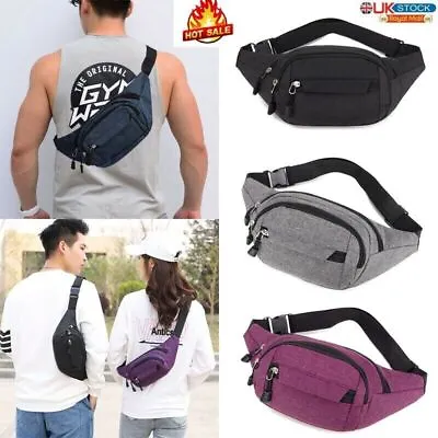 Waist Belt Waterproof Bum Bag Running Jogging Travel Pouch For Keys Mobile Money • £4.79