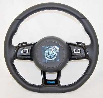 New Genuine Vw Golf 7 Vii R Logo Complete Steering Leather Wheel • $843.63