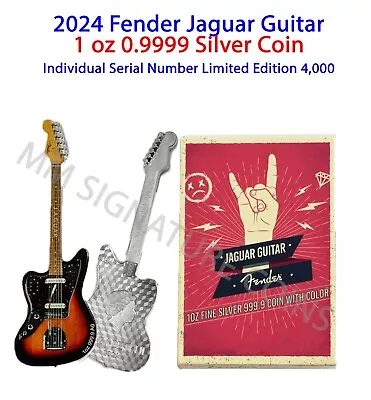 2024 PAMP 1 Oz Proof Silver Fender Jaguar Guitar Coin LIVE! READY TO SHIP! • $96.99