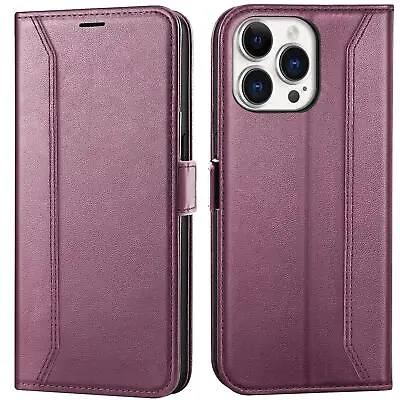 Flip Case For IPHONE 14 Pro Max Rfid Case Wallet Cover Book Case • £13.75
