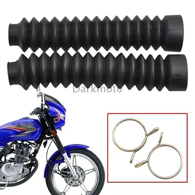 Universal Motorcycle Front Fork Cover Protector Gaiters Gators Boot Shock Rubber • $12.21