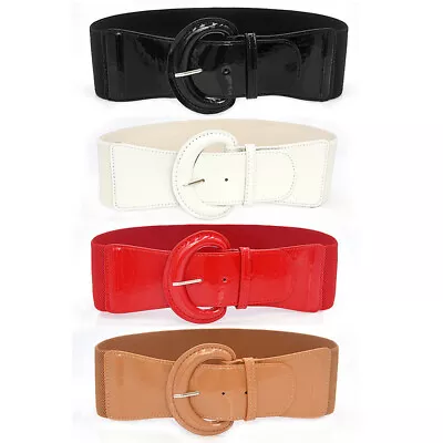 Women Wide Belt Waist Corset Belt Pin Buckle Plus Size Waistband Elastic Band UK • £3.24