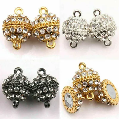 19x14MM Gold Silver Crystal Rhinestone Round Ball Strong Magnetic Clasps Finding • $4.76