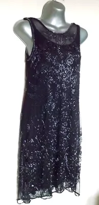 BNWT - Miss Selfridge Glamorous  Sequin Embellished Shift Dress - Black Size UK • $99.46