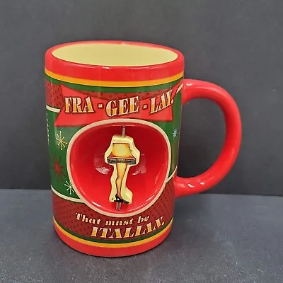 A Christmas Story Spinner Leg Lamp Mug Ceramic Coffee Cup Red Yellow Tea • $14