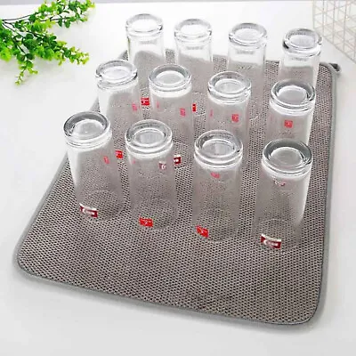 Super Absorbent Coffee Dish Kitchen Absorbent Draining Mat Drying Mat Quick Dry • £5.76