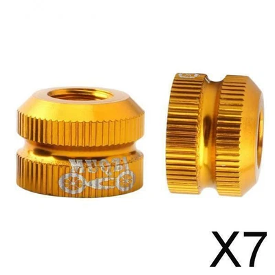 7X 1 Pair Bike Tire Law Mouth Nut Tire Inner Tube Valve Vacuum Nut Yellow • £7.52