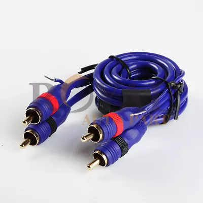 3 Foot Blue Audio RCA Cable Male To Male With Amplifier Turn On/off Wire  • $8