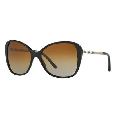 POLARIZED New BURBERRY Black Brown Gradient Butterfly Sunglasses BE 4235Q 3001T5 • $299.95