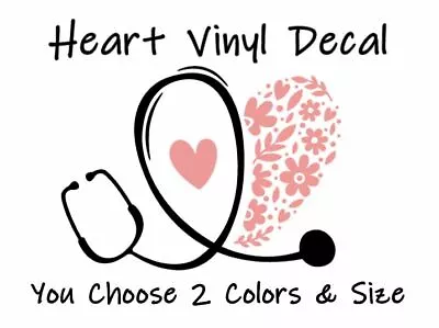 STETHOSCOPE HEART Doctor Nurse Love Vinyl Sticker Decal For Car Truck Window  • $2.50