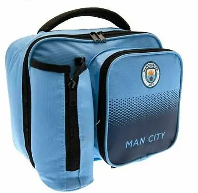Manchester City Lunch Bag Fade Football Sports With Bottle Holder • £14.99