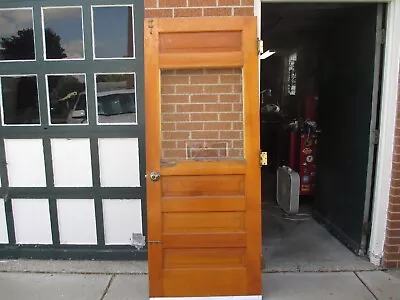 Vintage Mid-century Exterior Entry Door Solid Wood 79-3/16  X 31-11/16  X 1-3/8  • $50