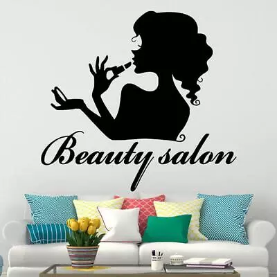 Wall Vinyl Sticker Beauty Shop Store Decal Barber SPA Salon Hair Nail Lash Brow • $19.99