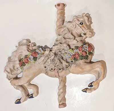 Vintage Carousel Horse Wall Decor 12  X 13  Heavy Resin RARE Find 1980s • $59