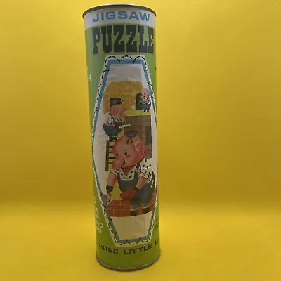 Vintage Three Little Pigs Jigsaw Puzzle 50 Pieces Toys In Orig Tube • $7.40