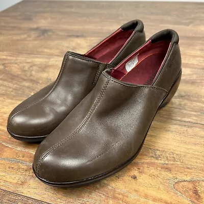 Merrell Womens J68696 Brown Angleic Slip On Clogs Shoes Size 7.5 Casual Leather • $19.99