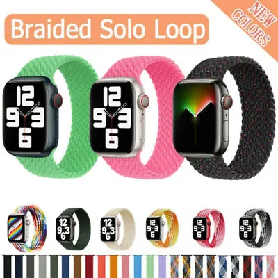 $9.49 • Buy Braided Solo Loop Band Strap For Apple Watch Series 8 7 6 5 4 3 SE 38/44/45/49mm