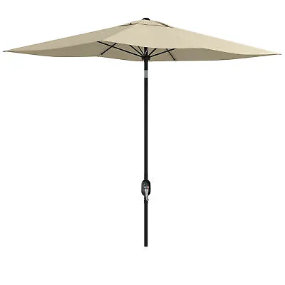 Outsunny 2 X 3(m) Garden Parasol Rectangular Market Umbrella W/ Crank White • £48.99