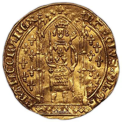 Coin - France Charles V Gold Franc à Pied Or - AU - Royal Coin • $1820