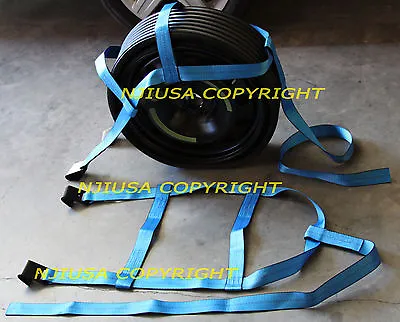DEMCO Car Tire Basket Straps Adjustable Tow Dolly Wheel Net Set Flat Hook Bluex2 • $25.96