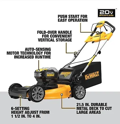 DEWALT Dcmwsp244u2 20V MAX 21.5 In.Battery Powered  Self Propelled Mower L546 • $524.99