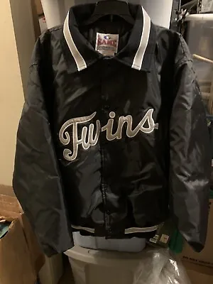 Minnesota Twins Mlb Baseball Jacket Xl Very Rare Black Color New With Out Tags • $44.99