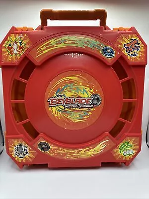 Beyblade Metal Fusion Battle Arena Stadium Folding Travel Case Orange/Red • $16