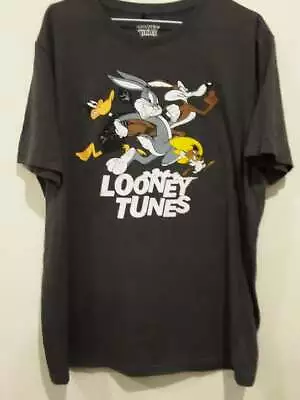 Looney Tunes ~ Mens Ladies  Size L   T-Shirt Grey  Bugs Bunny  Cartoon • $25