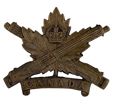 Canadian Army WWI MGC Machine Gun Corps Officers Bronze Cap Badge. • $49.67