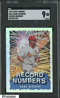 1999 Topps Chrome Record Numbers Refractor #RN10 Mark McGwire Cardinals SGC 9 • $0.99