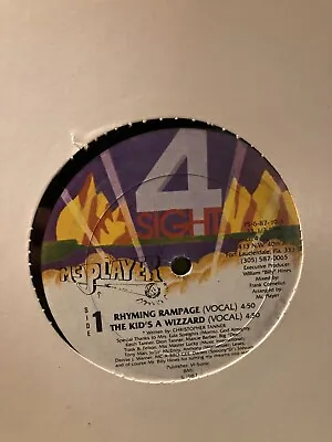 ELECTRO MIAMI BASS/MC PLAYER - RHYMING RAMPAGE 12  Vinyl Single 4-SIGHT RECORDS • $14