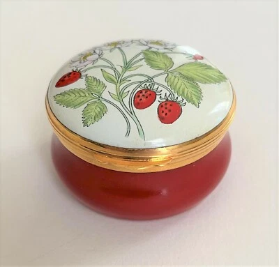 $38.99 • Buy Crummles Boxed English Enamel Trinket Box Strawberries