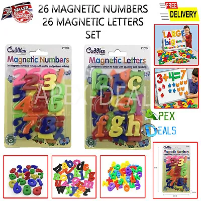 £4.99 • Buy 52 Large Magnetic Letters Alphabet & Numbers Fridge Magnets Kids Learning Toys