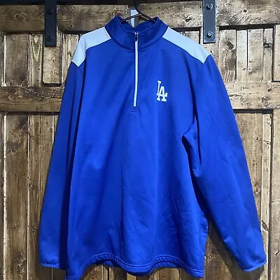 LA Dodgers Genuine Merchandise Mlb Blue Quarter Zip Jacket Mens Size XXL • $25