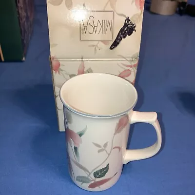 Mikasa Tableware SILK FLOWERS F3003  1980-2006  4 3/8  Cappuccino Mug W/box • $19.99