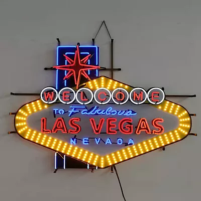 Welcome To Las Vegas Neon Sign Bar Pub Restaurant Hotel Wall Decor 44inches • $640.80