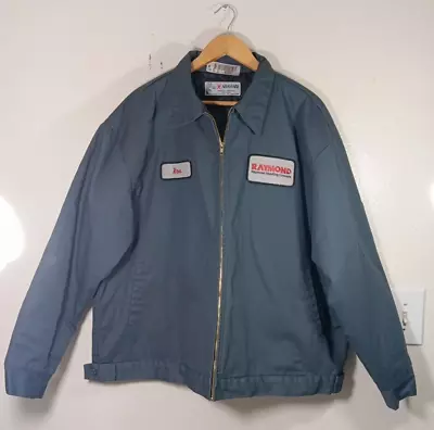 Aramark Jacket Mens 2XL Blue Bomber Quilted Lined Workwear Mechanic • $29.99