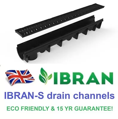 Heavy Duty Drain CHANNELS CORNERS & CAPS ECO Plastic Drains Drainage Channels • £19.89